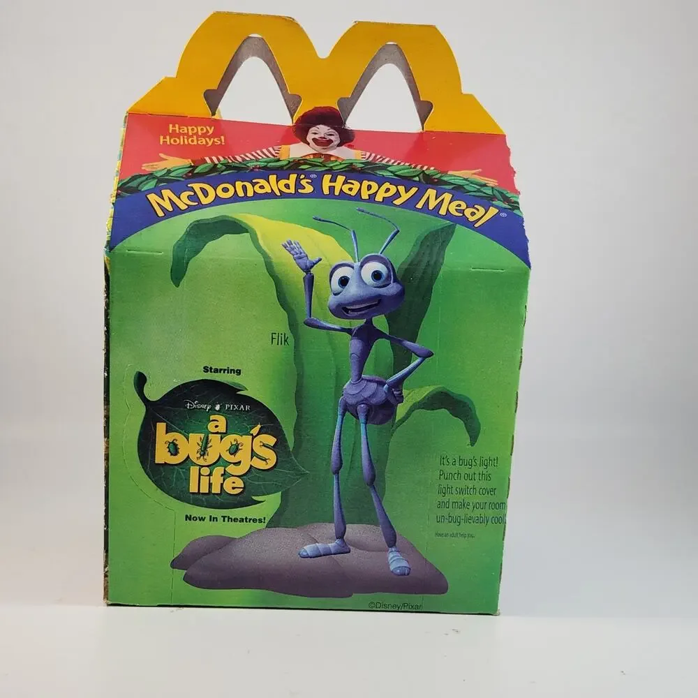 Vintage 1998 McDonald’s Happy Meal Box – Disney Pixar A Bug’s Life Movie Promo